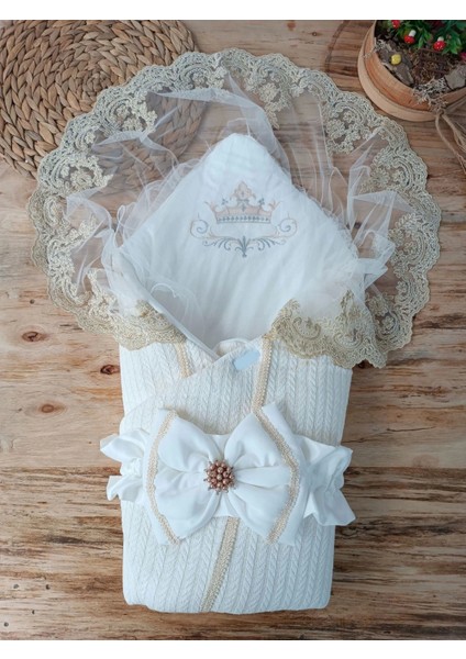Miraylife Yenidoğan Tericotton Örgülü Trilüx Bebek Battaniyesi Kundak
