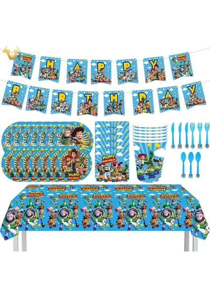 10 Adet 9in Plakalar Disney Oyuncak Hikayesi Bebek Duş Iyilik Ilk Buzz Doğum Günü Fikirleri Parti Süslemeleri Bardak Tabaklar Masa Örtüsü Balonlar Toppers Banner (Yurt Dışından)