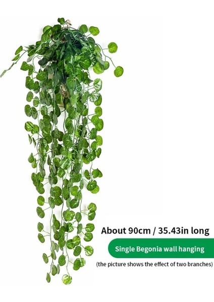 Begonia Yaprağı 90 cm Yapay Yeşil Bitki Asılı Sarmaşık Yaprağı Deniz Yosunu Turp Yapay Çiçek Asma Ev Bahçe Duvar Çit Parti Dekorasyon (Yurt Dışından)
