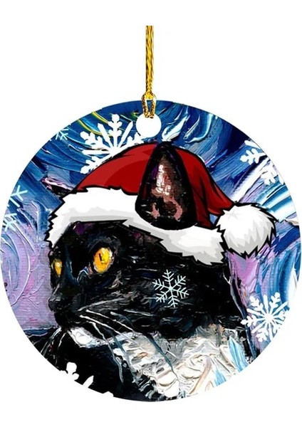 Stil 10 1 Adet Noel Sevimli Köpek Kedi Şapka Kolye Noel Dekorasyon Kolye Karikatür Noel Ağacı Kolye Ev Araba Sırt Çantası Süsleme (Yurt Dışından)