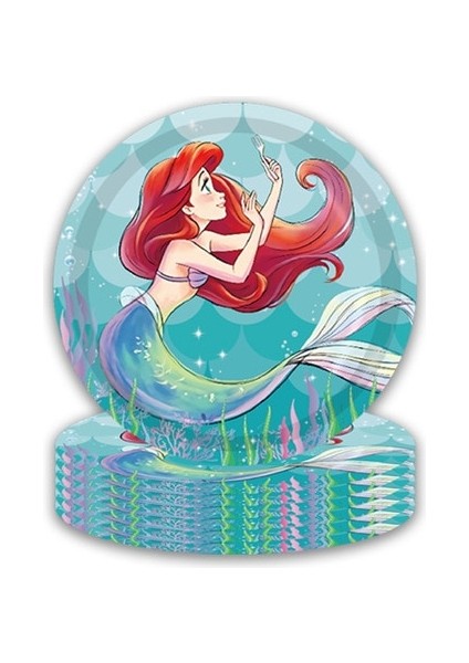 7 Inç Plaka 10 Adet Disney Denizkızı Ariel Prenses Parti Dekor Kız Doğum Günü Sofra Kağıt Tabak Bardak Peçeteler Masa Örtüsü Mutlu Doğum Günü Hediyesi (Yurt Dışından)