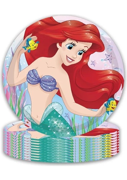7 Inç Plaka 10 Adet Disney Denizkızı Ariel Prenses Parti Dekor Kız Doğum Günü Sofra Kağıt Tabak Bardak Peçeteler Masa Örtüsü Mutlu Doğum Günü Hediyesi (Yurt Dışından)