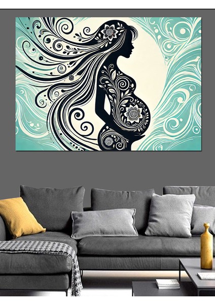 Kadın Silüet Deseni Dekoratif Kanvas - Mdf Ahşap Tablo fiyatları