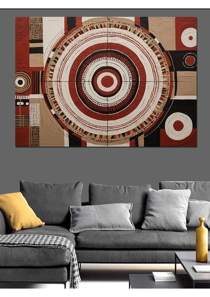 Geometrik Sanat Halkası Dekoratif Kanvas - Mdf Ahşap Tablo fiyatları