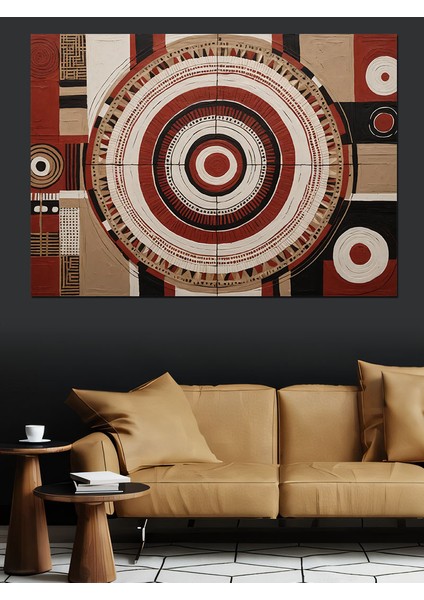 Geometrik Sanat Halkası Dekoratif Kanvas - Mdf Ahşap Tablo modelleri