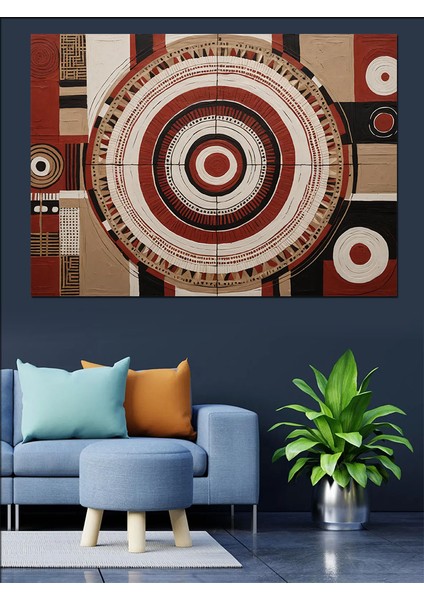 Geometrik Sanat Halkası Dekoratif Kanvas - Mdf Ahşap Tablo fırsatları