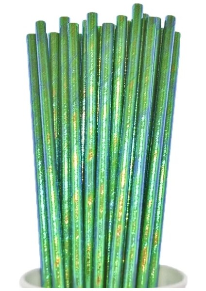 S067 25 Adet Sedefli Bronzlaştırıcı Kağıt Payet Pembe Yeşil Degrade Folyo Pipet Düğün Doğum Günü Partisi Dekorasyon Bebek Duş Çocuklar (Yurt Dışından)