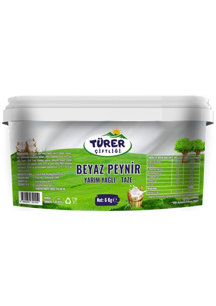 Yarım Yağlı Beyaz Peynir 6 kg