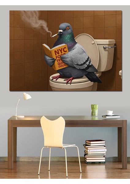 New York’ta Güvercin Mizahı Dekoratif Kanvas - Mdf Ahşap Tablo modelleri