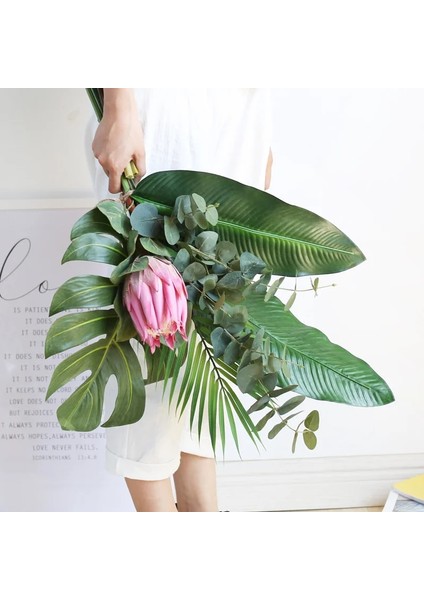 x iang Er Ye Yapay Tropikal Monstera Kwai Palmiye Ağacı Yaprakları Ev Bahçe Dekorasyonu Sahte Bitkiler Fotoğraf Arka Plan Plante Artificielle (Yurt Dışından) fırsatları