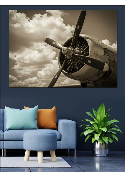 Eski Uçak Pervanesi Dekoratif Kanvas - Mdf Ahşap Tablo fiyatları