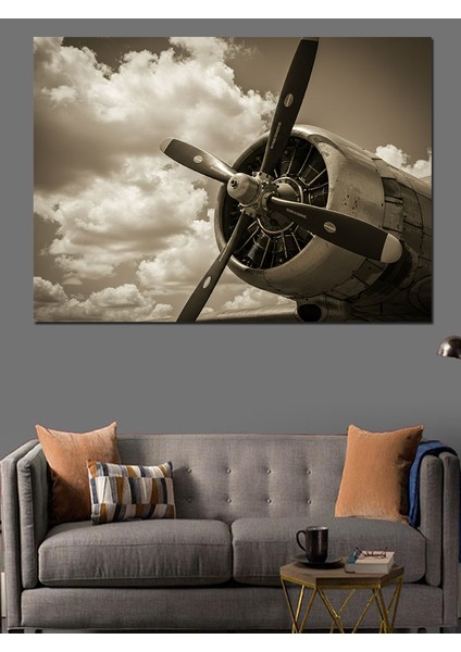 Eski Uçak Pervanesi Dekoratif Kanvas - Mdf Ahşap Tablo modelleri