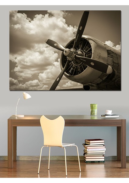 Eski Uçak Pervanesi Dekoratif Kanvas - Mdf Ahşap Tablo fırsatları