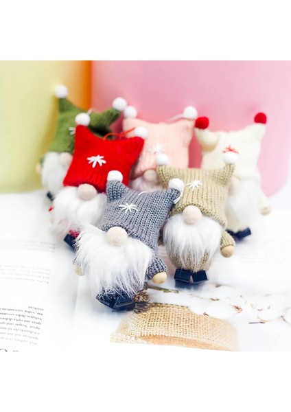 Gri Mini Yün Sevimli Gnome Bebek Noel Bebek Kolye Yaratıcı Noel Ağacı Dekorasyon Enfeites De Doğum Dekorasyon Ev Dekor (Yurt Dışından)