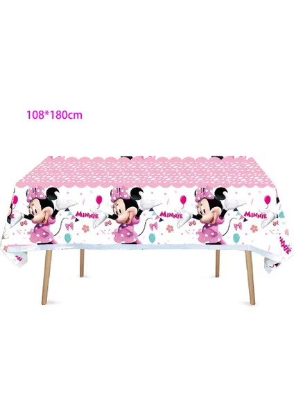 1 Takım Banner Disney Minnie Mouse Doğum Günü Partisi Dekorasyon Prenses Kızın Parti Malzemeleri Minnie Mouse Sofra Balon Afiş Kağıt Bardak (Yurt Dışından)