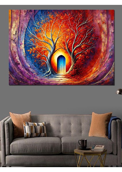 Büyülü Ağaç Kapısı Dekoratif Kanvas - Mdf Ahşap Tablo modelleri