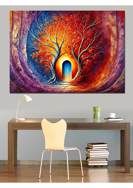 Büyülü Ağaç Kapısı Dekoratif Kanvas - Mdf Ahşap Tablo fırsatları