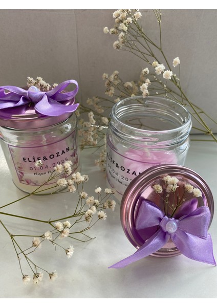 Papatyalı Mum Nişan Hediyesi (25 Adet)