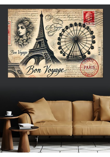 Paris ve Kartpostal Teması Dekoratif Kanvas - Mdf Ahşap Tablo modelleri