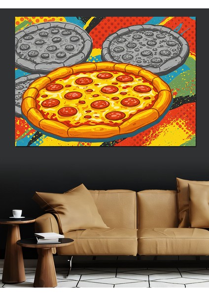 Lezzetli Pizza Sofrası Dekoratif Kanvas - Mdf Ahşap Tablo