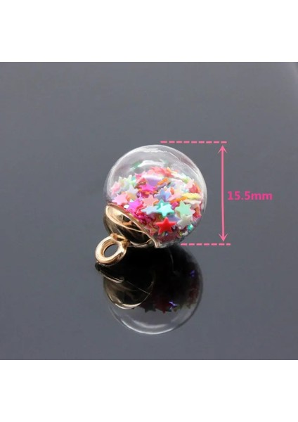 Açık Yeşil 5 Adet 15.5mm Yuvarlak Cam Küre Şeffaf Renkli Pentagram Payetler Noel Süsler Dıy Küpe Takı Kolye Aksesuarları (Yurt Dışından) fırsatları