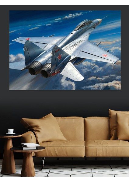 Jet Uçağı Hızla Yükseliyor Dekoratif Kanvas - Mdf Ahşap Tablo fiyatları