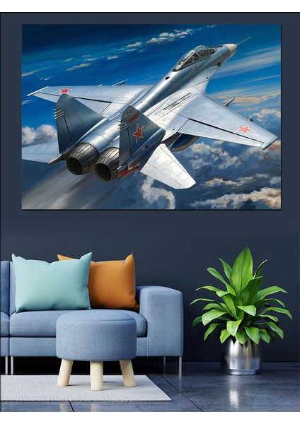 Jet Uçağı Hızla Yükseliyor Dekoratif Kanvas - Mdf Ahşap Tablo modelleri