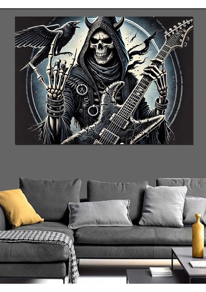 Ölüm Meleği ve Gitar Dekoratif Kanvas - Mdf Ahşap Tablo fiyatları