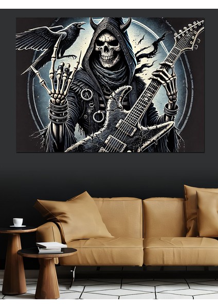 Ölüm Meleği ve Gitar Dekoratif Kanvas - Mdf Ahşap Tablo modelleri