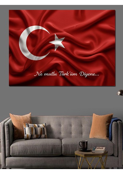 Dalgalanan Türk Bayrağı Dekoratif Kanvas - Mdf Ahşap Tablo modelleri