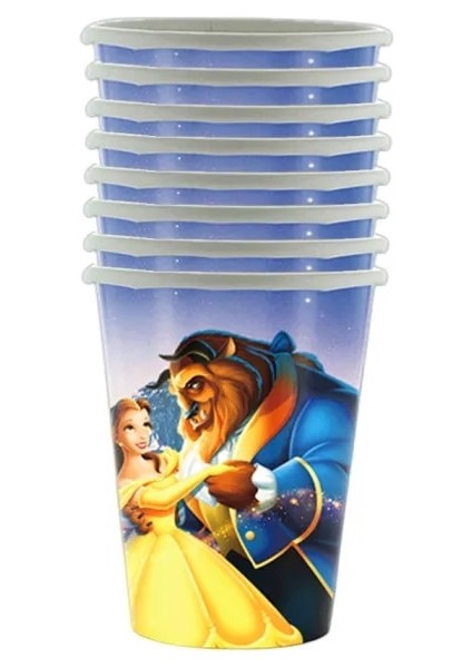 Ipli Çanta 1 Adet Disney Prenses Güzellik ve Beast Doğum Günü Partisi Dekor Sofra Bardak Plaka Balon Masa Örtüsü Afiş Bebek Duş Malzemeleri (Yurt Dışından)