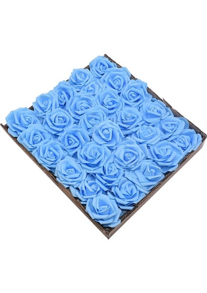 Mavi 10 Adet 8 cm Yapay Çiçekler Güller 25/30/20/10 Adet Gerçek Sahte Güller Düğün Için Kök ile Dıy Buketleri Ev Yapay Çiçek Dekorasyon (Yurt Dışından)
