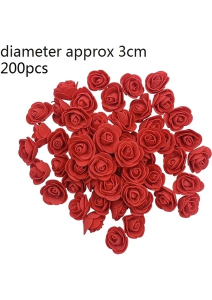 F06-RED-200PCS Polistiren Strafor Köpük Ayı Beyaz Kalp Topu Dıy Gül Ayı Zanaat Doğum Günü Partisi Düğün Dekorasyon Için Noel Süs (Yurt Dışından)
