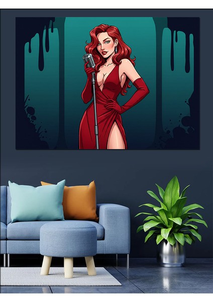Vokal Kadın Dekoratif Kanvas - Mdf Ahşap Tablo
