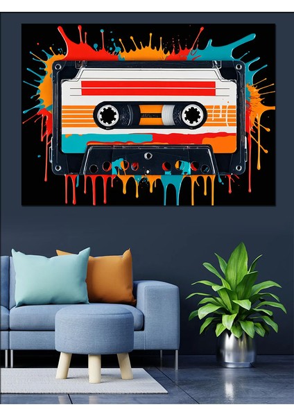 Neon Kaset ve Müzik Dekoratif Kanvas - Mdf Ahşap Tablo modelleri