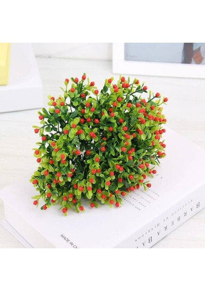 B 22 cm 22 cm Plastik Yapay Bitkiler Yeşil Çim Plastik Çiçek Bitki Düğün Simülasyon Bitki Ev Noel Dekorasyon Masa Dekorları (Yurt Dışından)