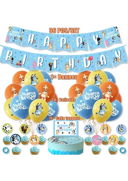 BALONLAR-13PCS-5 Sıcak Karikatür Mavi Blueyes Tema Doğum Günü Partisi Süslemeleri Çocuklar Tek Kullanımlık Sofra Seti Bebek Duş Mavi Parti Dekor Malzemeleri (Yurt Dışından) modelleri