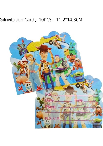 10 Adet Oyuncak Hikayesi Tema Doğum Günü Partisi Balon Buzz Lightyear ve Woody Tek Kullanımlık Sofra Çocuk Parti Banner Dekor Peçete Bardak Malzemeleri (Yurt Dışından)