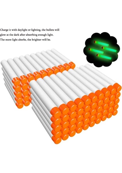 Turuncu 50 Adet 50-100 Adet Nerf Bullets Eva Yumuşak Içi Boş Delik Kafa 7.2 cm Dolum Mermi Dart Nerf Oyuncak Tabanca Aksesuarları Nerf Blasters Için (Yurt Dışından)