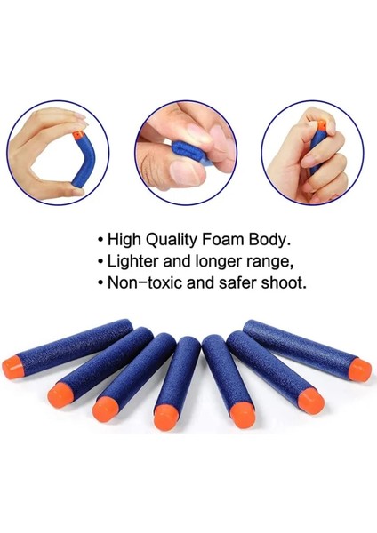 Turuncu 50 Adet 50-100 Adet Nerf Bullets Eva Yumuşak Içi Boş Delik Kafa 7.2 cm Dolum Mermi Dart Nerf Oyuncak Tabanca Aksesuarları Nerf Blasters Için (Yurt Dışından)