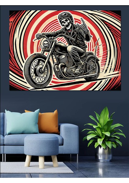 Motorun Ritmi Dekoratif Kanvas - Mdf Ahşap Tablo fırsatları