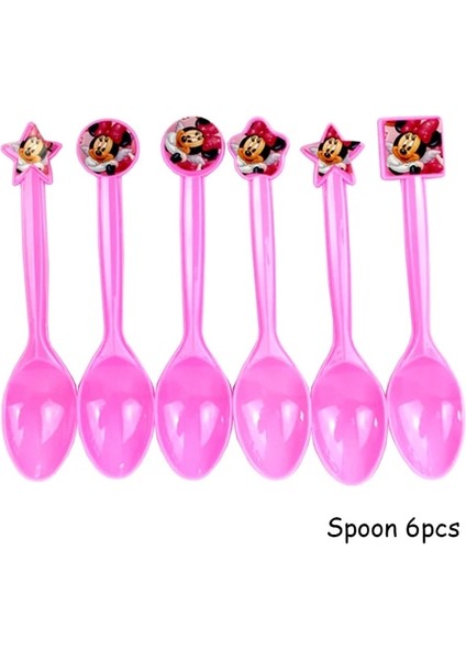 6 Adet Kaşık Disney Minnie Mouse Tema Kağıt Bardak Tabak Şapka Maskesi Plastik Hasır Hediye Çantası Erkek Kız Doğum Günü Partisi Bebek Duş Dekorasyon Tedarikçisi (Yurt Dışından)