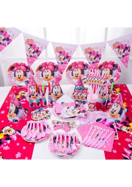 6 Adet Kaşık Disney Minnie Mouse Tema Kağıt Bardak Tabak Şapka Maskesi Plastik Hasır Hediye Çantası Erkek Kız Doğum Günü Partisi Bebek Duş Dekorasyon Tedarikçisi (Yurt Dışından) fiyatları