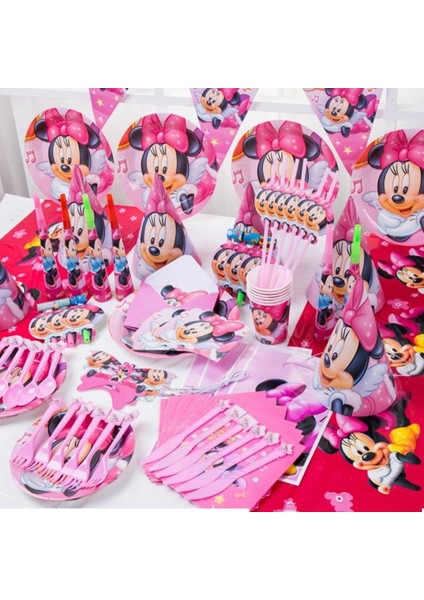 6 Adet Kaşık Disney Minnie Mouse Tema Kağıt Bardak Tabak Şapka Maskesi Plastik Hasır Hediye Çantası Erkek Kız Doğum Günü Partisi Bebek Duş Dekorasyon Tedarikçisi (Yurt Dışından) modelleri