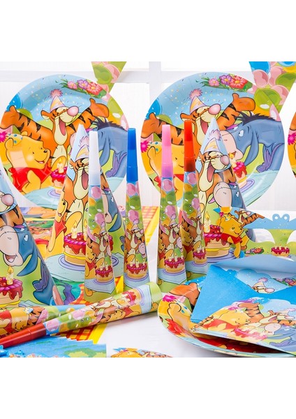 6 Adet Blowings Winnie The Pooh Karikatür Tema Parti Malzemeleri Tek Kullanımlık Sofra Kağıt Saman Tabaklar Oyuncaklar Doğum Günü Şekeri Bebek Duş Süslemeleri (Yurt Dışından) indirimleri