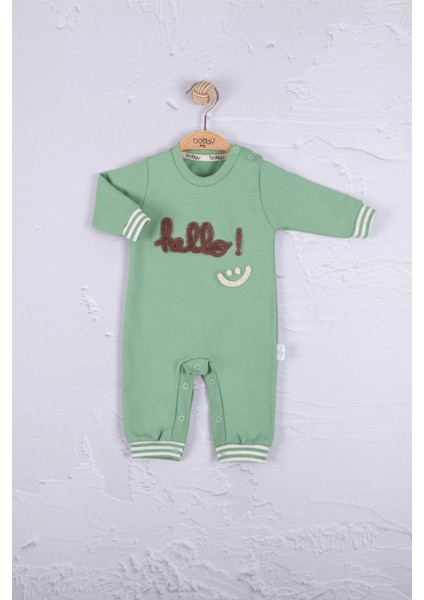 Hello Nakışlı % 100 Pamuk Erkek Bebek Tulum