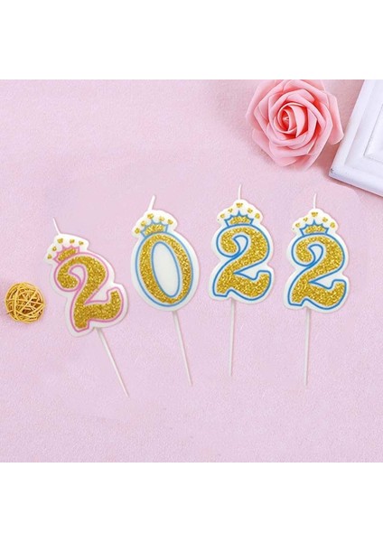 Pembe 9 Dijital Doğum Günü Mumu Altın Tozu Taç Dijital Mum Dijital 0-9 Parti Kutlama Yeni Yıl Noel Festivali Pasta Mumu (Yurt Dışından)