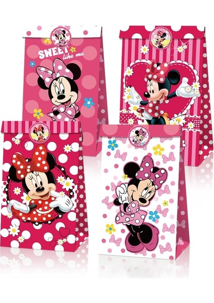 6 Adet Çanta Minnie Mouse Doğum Günü Partisi Malzemeleri ve Süslemeleri Minnie Mouse Parti Malzemeleri Banner Masa Kapak Plakaları ile 8 Misafir Hizmet Vermektedir (Yurt Dışından)