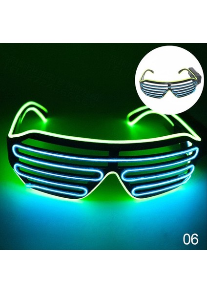 06 Parlayan Gözlük LED Gafas Aydınlık Bril Neon Noel Glow Güneş Gözlüğü Yanıp Sönen Işık Cam Parti Malzemeleri Için Prop Kostümleri Yeni (Yurt Dışından)