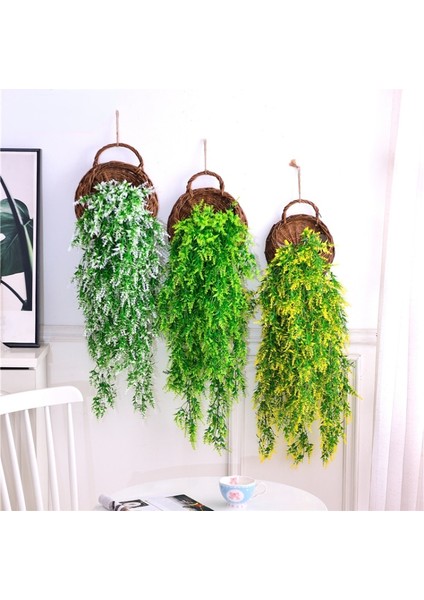 Sarı 75 cm Malt Çim Duvar Asılı Yapay Çiçek Kapalı ve Açık Ev Dekorasyon Bitki Yapay Çiçek Rattan (Yurt Dışından) modelleri